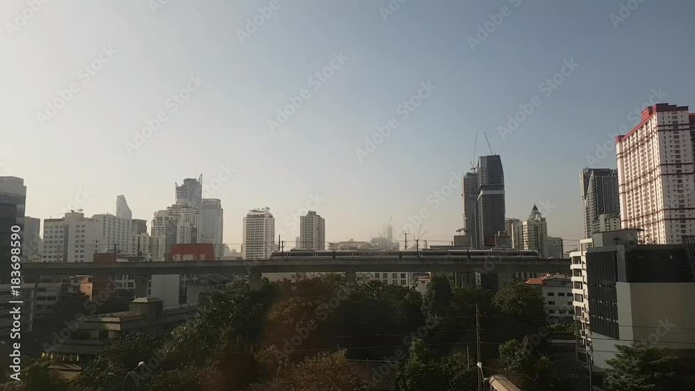 Sky train to Airport at Bangkok City. Sky train to Airport at Bangkok City.