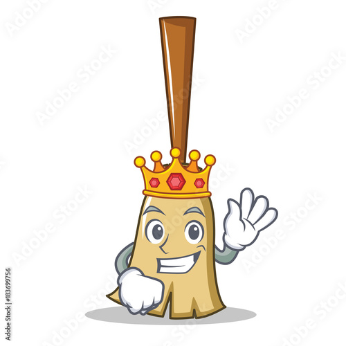 King broom character cartoon style