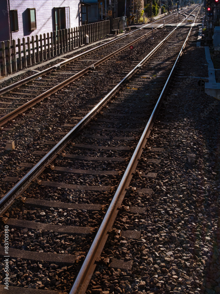Rails at a station