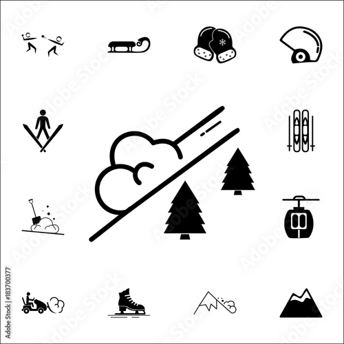 snow avalanche icon. Set of elements Christmas Holiday or New Year icons. Winter time premium quality graphic design collection icons for websites, web design