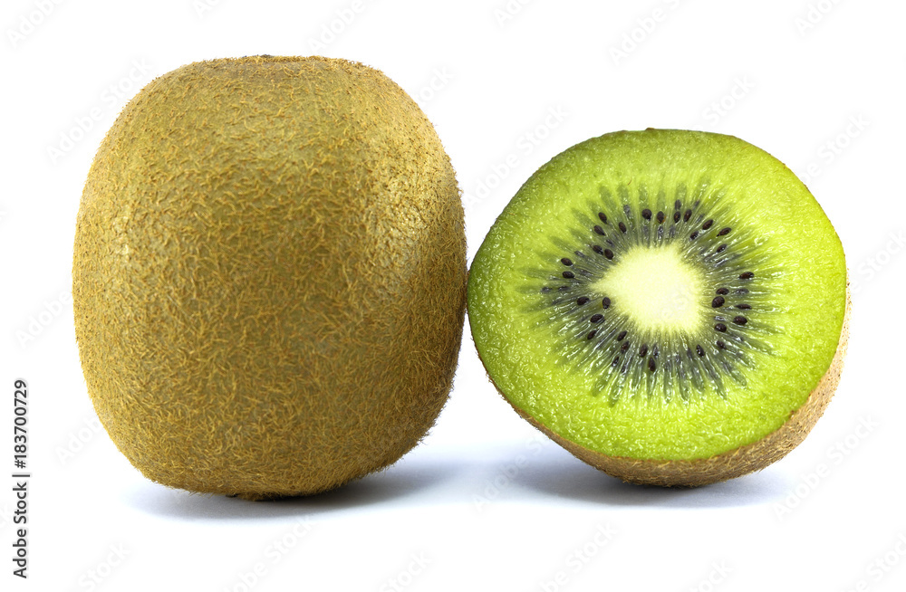 Juicy kiwi fruit isolated on white background, with Cilpping path Juicy kiwi fruit isolated on white background, with Cilpping path