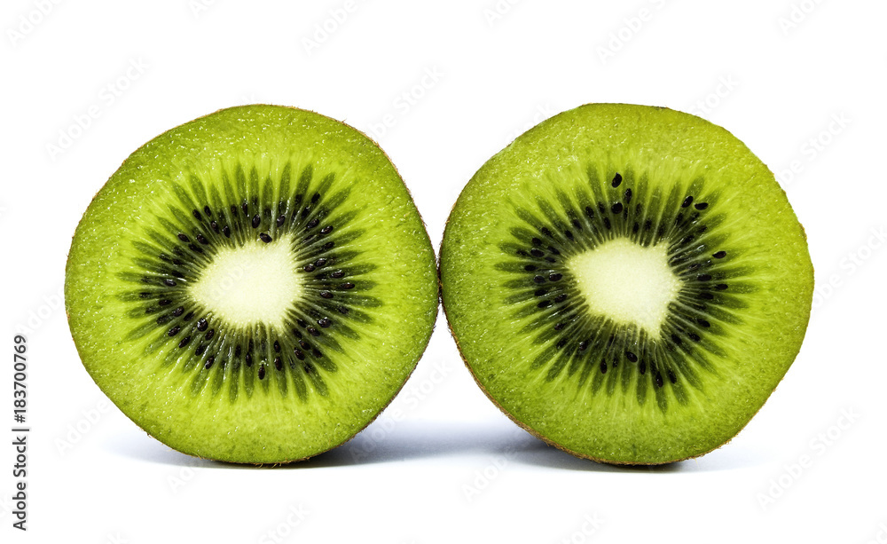 Fototapeta premium Juicy kiwi fruit isolated on white background, with Cilpping path