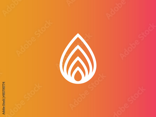abstract fire logo or nature leaf icon