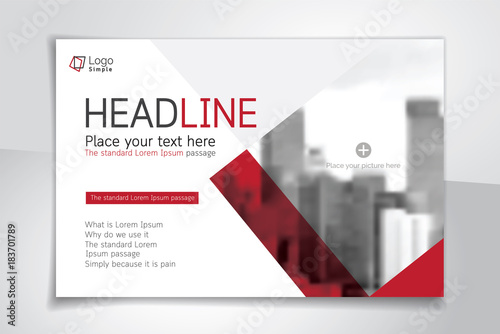 Horizontal vector background template for page covers, flyers, leaflets and advertising billboards