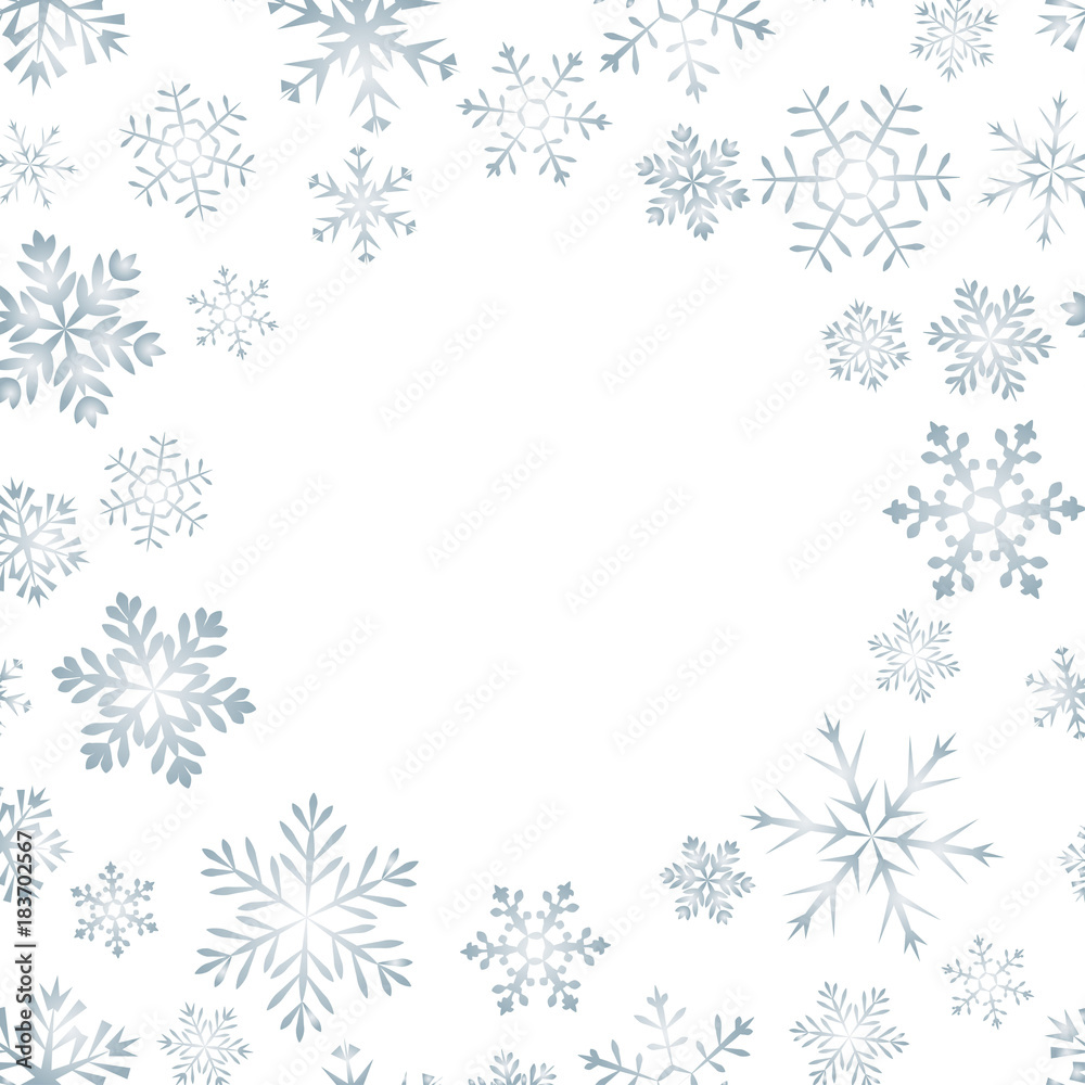 A set of simple varied geometric snowflakes