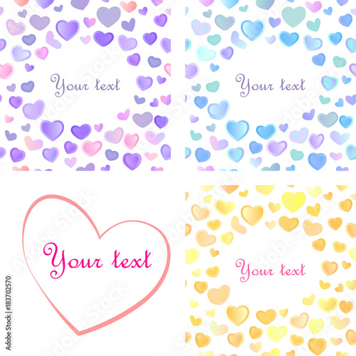 Seamless bright festive background with multi-colored hearts