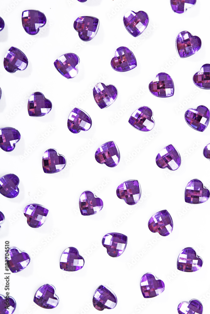 Purple Rhinestone Background. Heart Shape Texture As Backdrop Isolated  White Studio Photo. Bling Rhinestone Crystal Pattern. Rhinestones Crystals  As Background. Stock Photo, Picture and Royalty Free Image. Image 91448711.