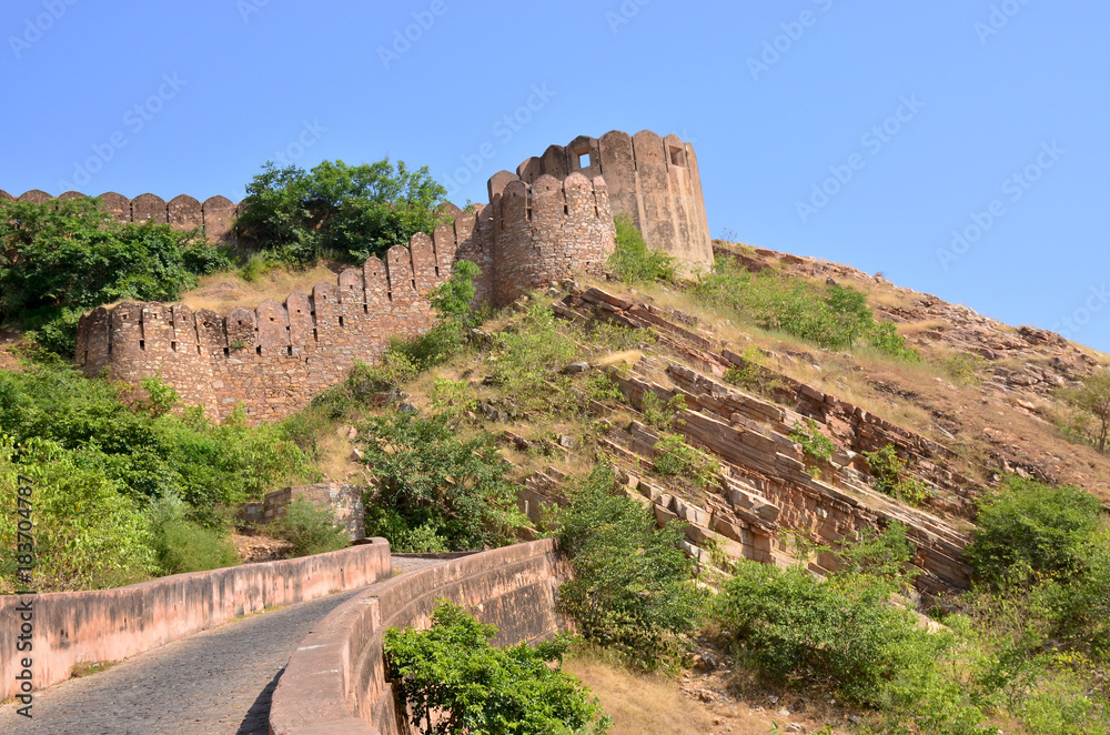 Fototapeta premium Fort Nakhargar in India Jaipur a historical construction