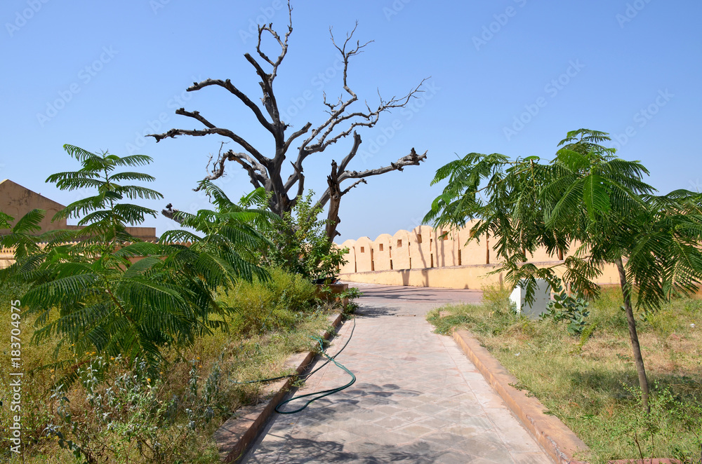 Fort Nakhargar in India Jaipur a historical construction
