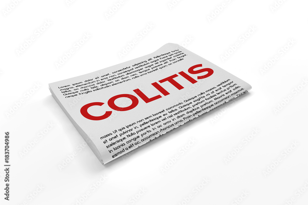 Colitis on Newspaper background