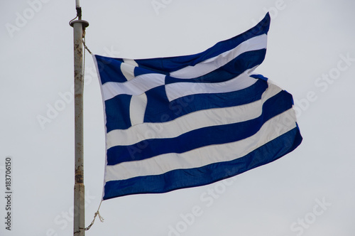 Greek Flag at the Acropolis