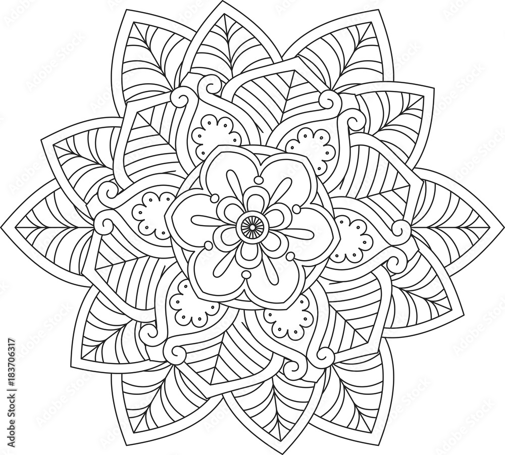 Fototapeta premium mandala-Flower Mandala. Vintage decorative elements. Oriental pattern, vector illustration-Beautiful mandala desing flower design .