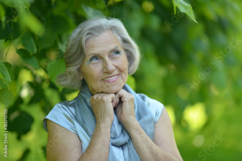 woman posing in summer park 