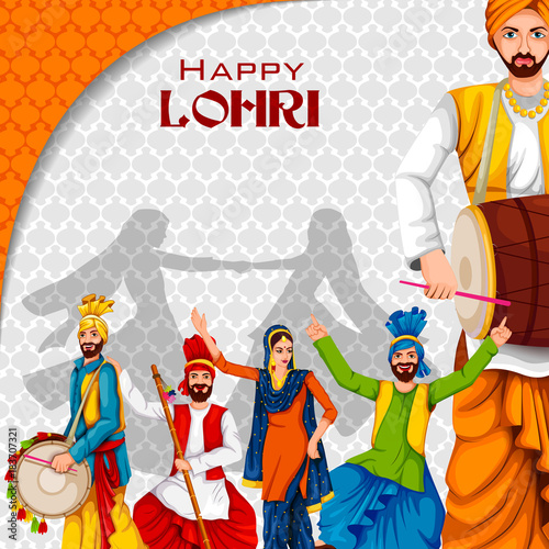 Happy Lohri festival of Punjab India background