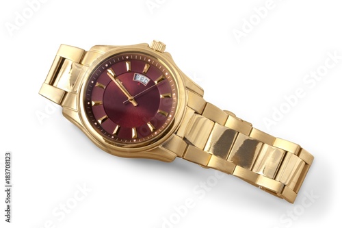 Women's crystal accented gold watch