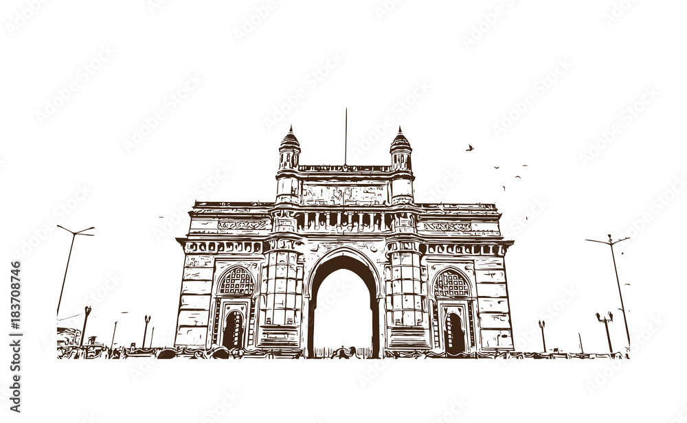 India Landmarksline Art Stock Illustration  Download Image Now  Taj  Mahal Line Art India  iStock