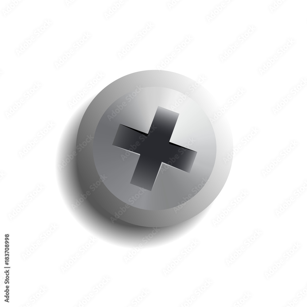 Obraz premium Screw isolated on white background. Vector realistic design element.