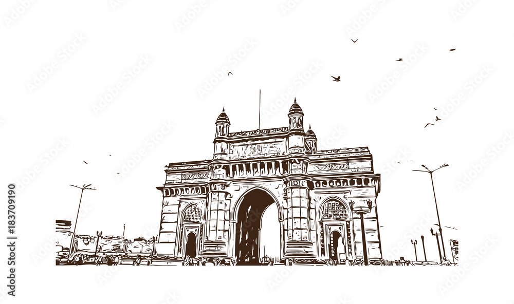 India Gate Gateway of India The Parry Spa Drawing hindu Arch child text  png  PNGEgg