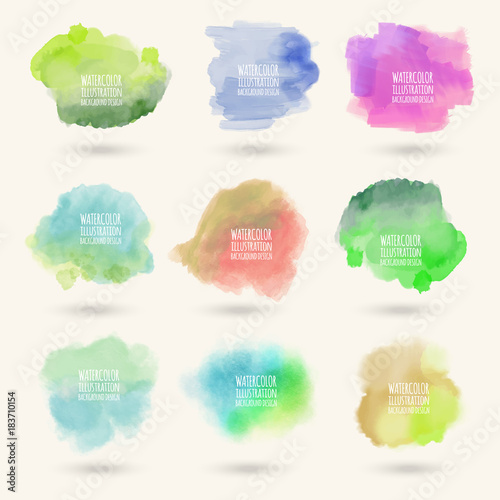 Colors watercolor paint stains vector backgrounds