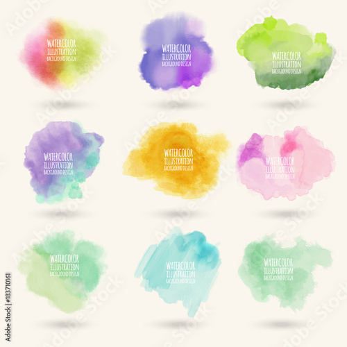 Colors watercolor paint stains vector backgrounds