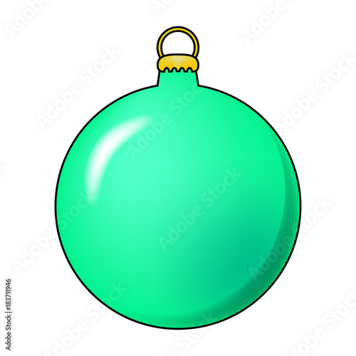 Simple Bauble for christmas tree isolated on white background