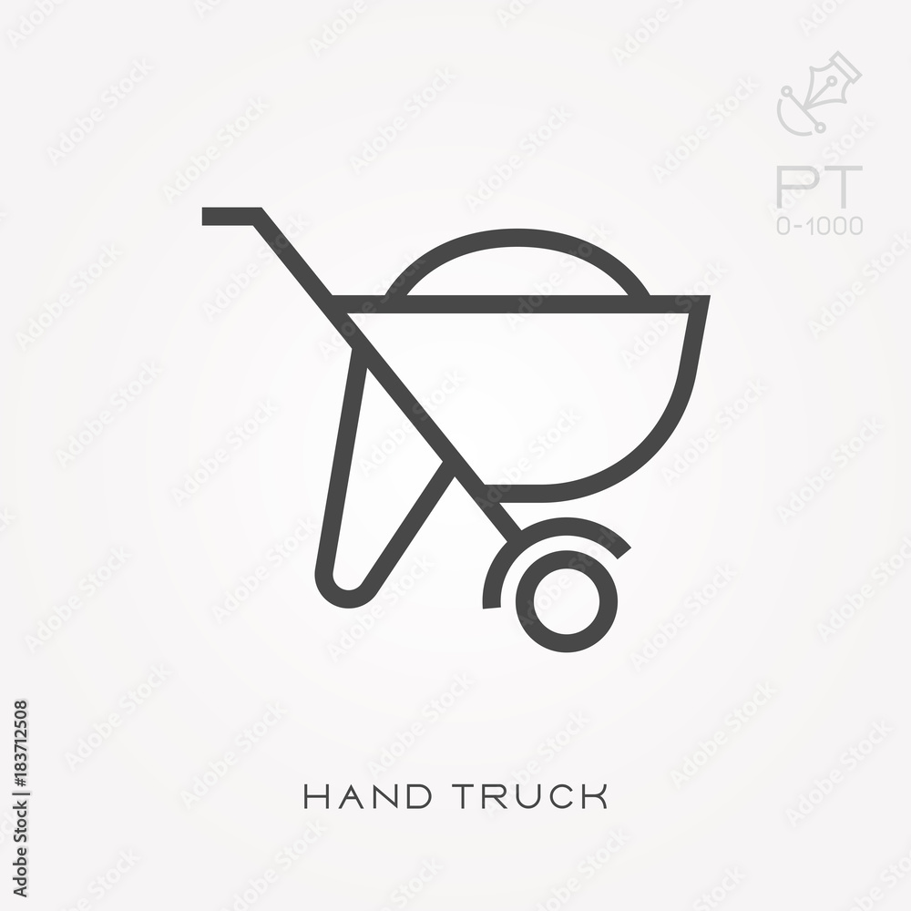 Line icon hand truck Line icon hand truck