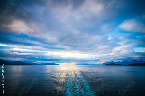 mud bay alaska sunset in summer photo