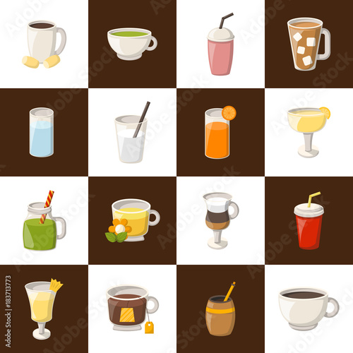Vector cartoon non alcoholic drinks