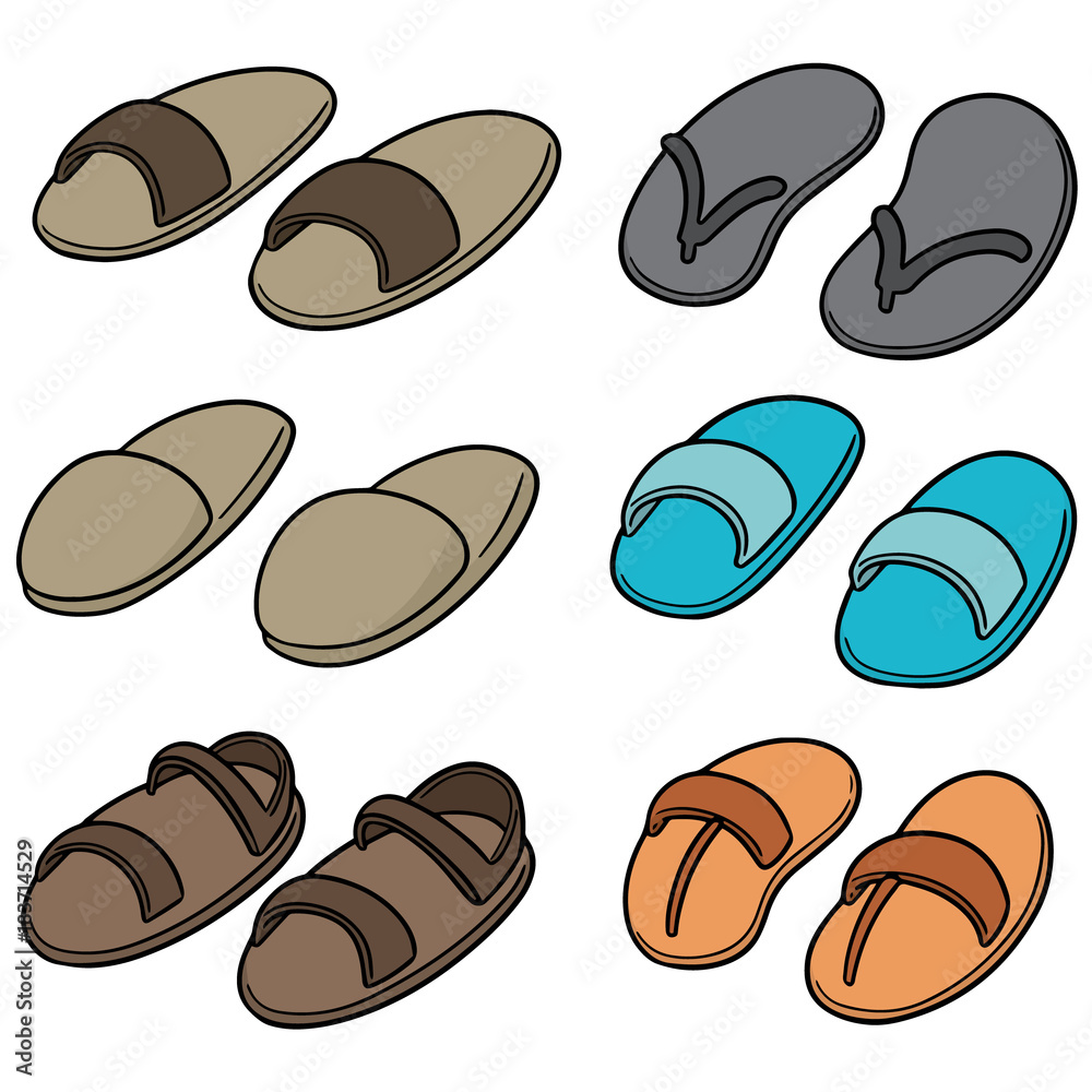 Fototapeta premium vector set of slippers