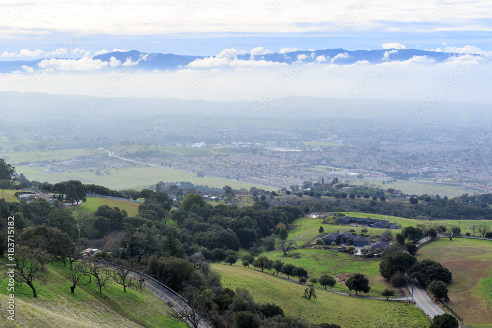Silicon Valley Above The Fog And Under The Clouds. Mount Hamilton, San Jose, Santa Clara County, California, USA.