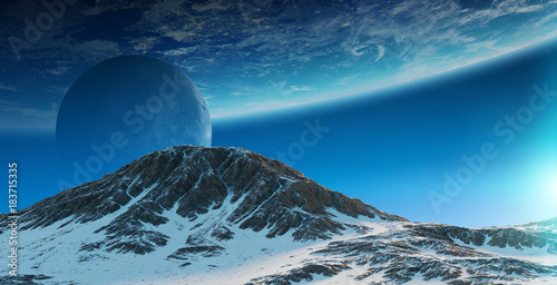 Exoplanets in space 3D rendering elements of this image furnished by NASA
