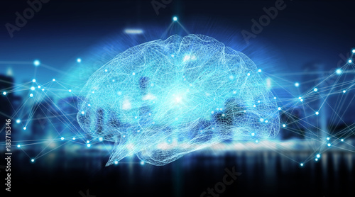 Human brain digital x-ray 3D rendering