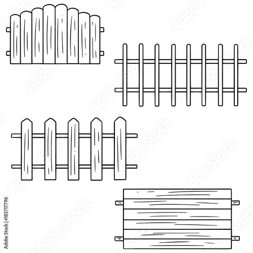 vector set of fence