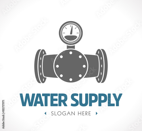 Water supply and sewage system - concept logo 