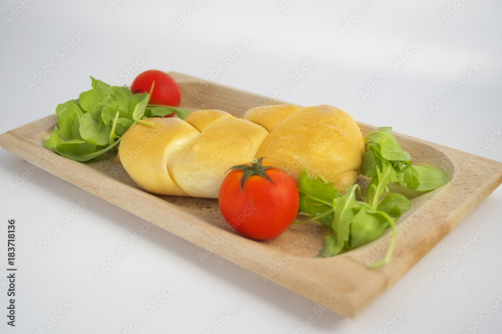 scamorza cheese with cherry tomatoes and lettuce scamorza cheese with cherry tomatoes and lettuce
