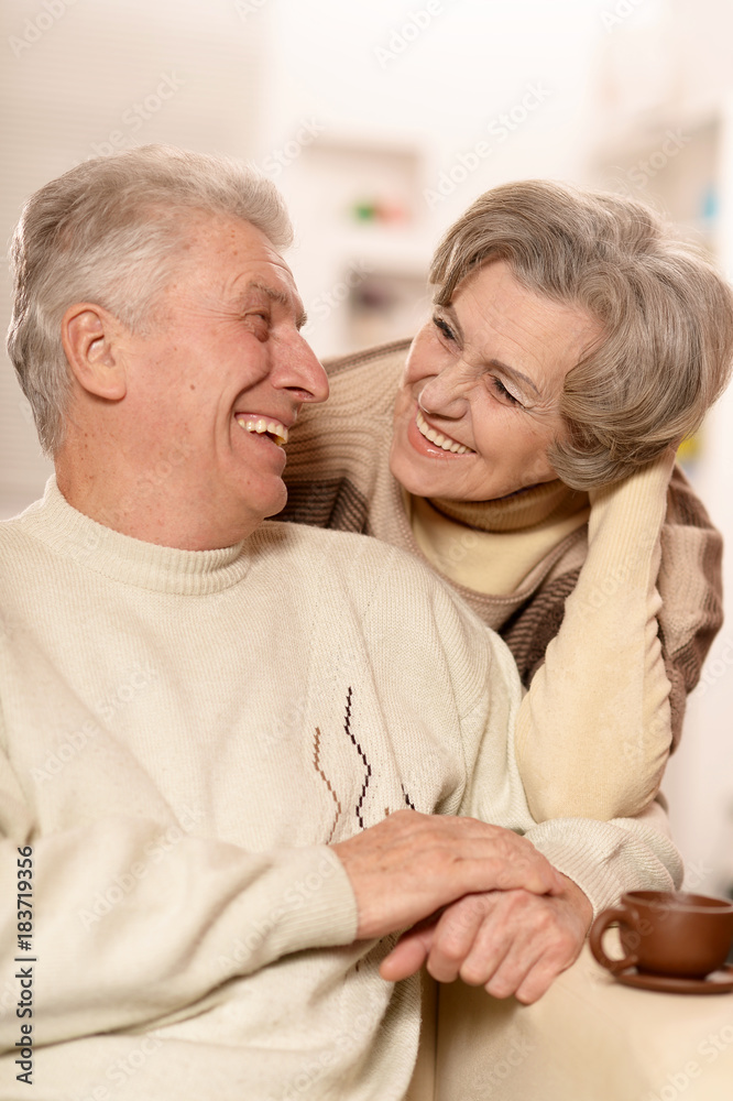 elderly couple with cup of tea elderly couple with cup of tea