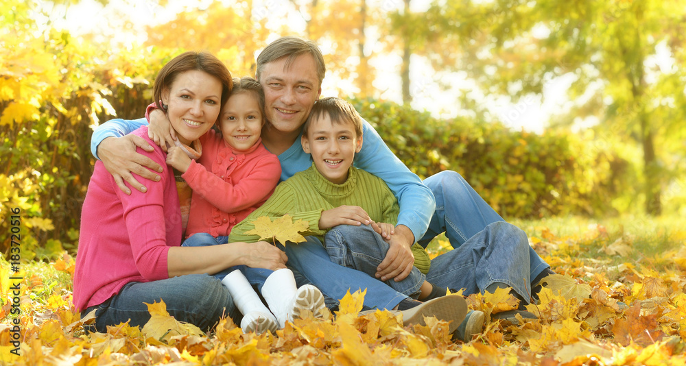 Happy family in park Happy family in park