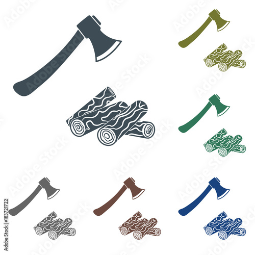 The ax and firewood icon