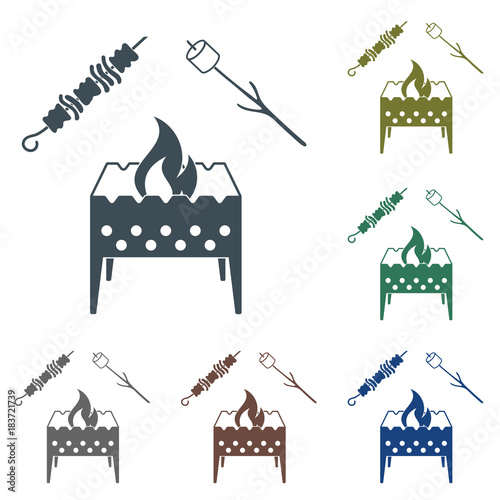 Brazier, zephyr and kebab icon