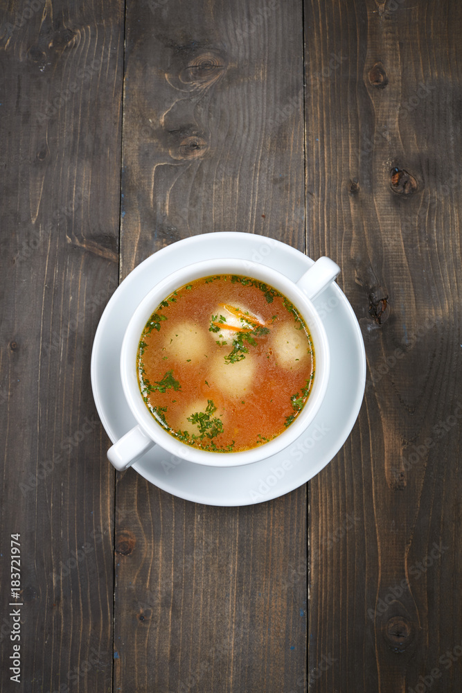 soup with meatballs