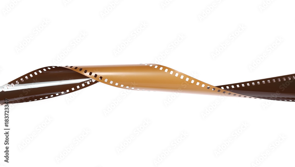 Blank and empty old film strip roll isolated on white background Blank and empty old film strip roll isolated on white background