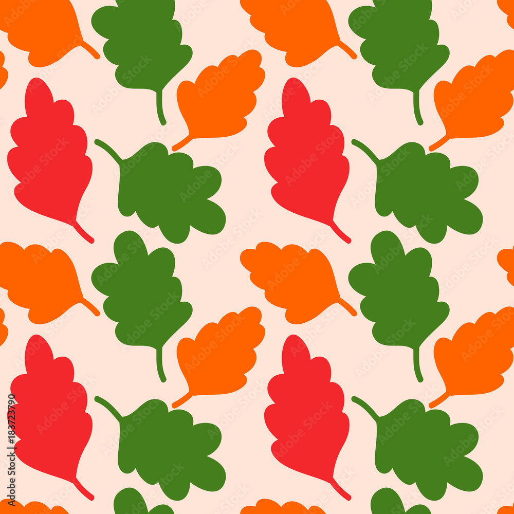 © _aine_ - Forest background. Oak leaves seamless pattern. Vector illustration. © _aine_ - Forest background. Oak leaves seamless pattern. Vector illustration.