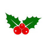 Holly Berry icon. Christmas symbol. Xmas holiday decoration element. Vector illustration.