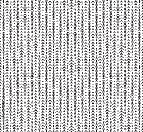 Monochrome seamless pattern on white background. Has the shape of a wave. Consists of geometric elements in black. Useful as design element for texture and artistic compositions.