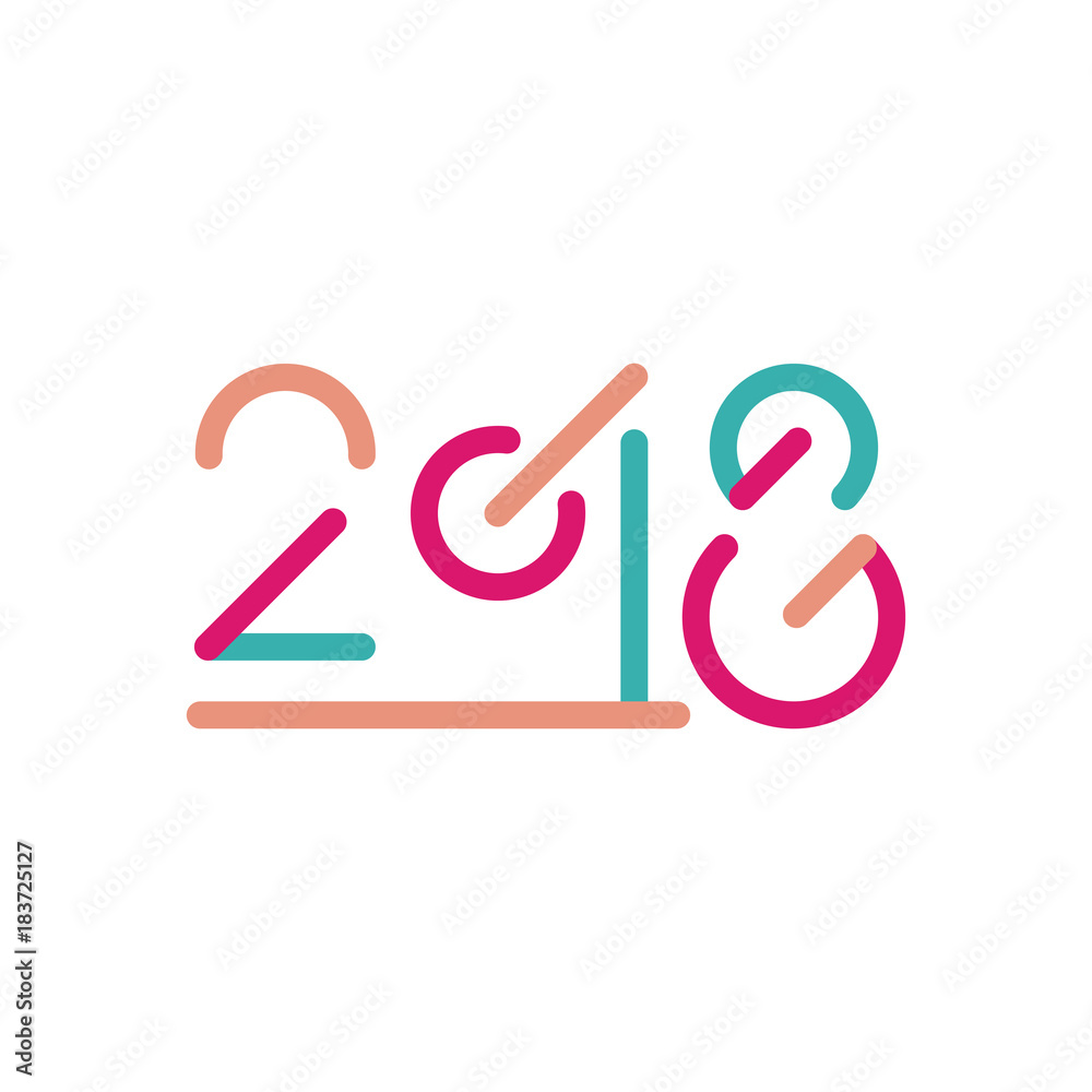2018 Happy New Year text 2018 Happy New Year text