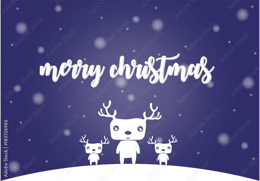 reindeer in blue background reindeer in blue background