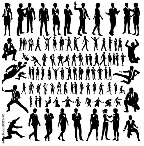 Business People Silhouettes Big Set photo