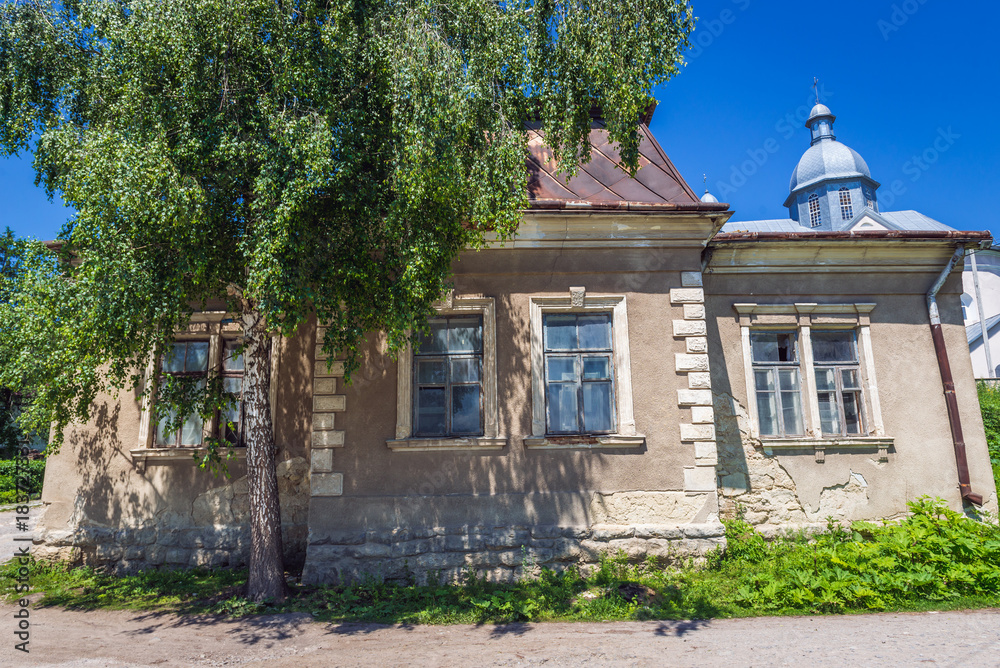 Old cottage in small village Yagelnitsa in Ukraine