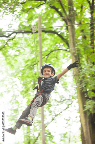 Child in a adventure playground