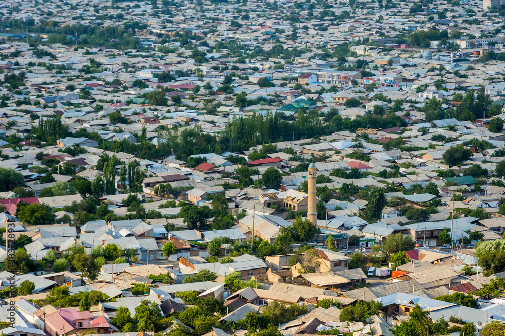 Aerial view over Osh, Kyrgyzstan